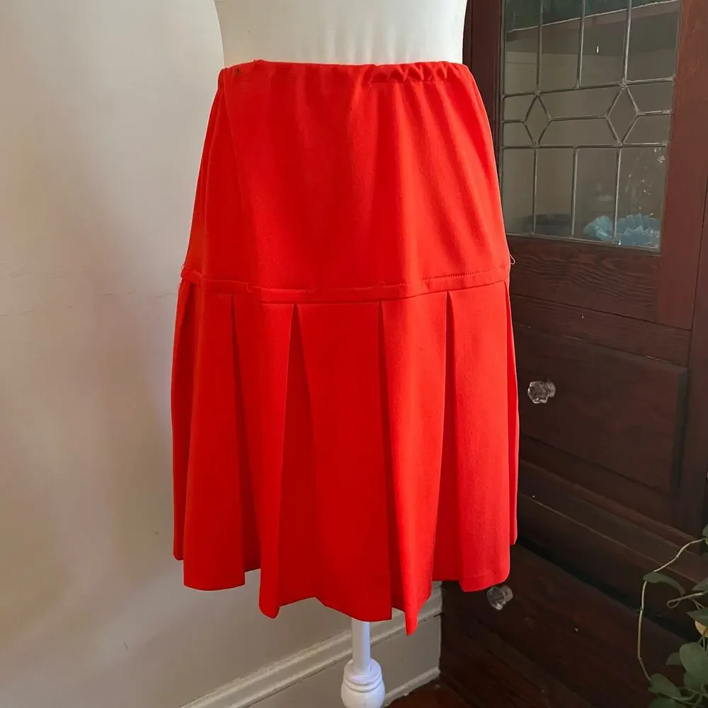 Vintage 70s Act III Red Pleated Drop Waist Tennis Skirt Mini XS Sporty Blokecore